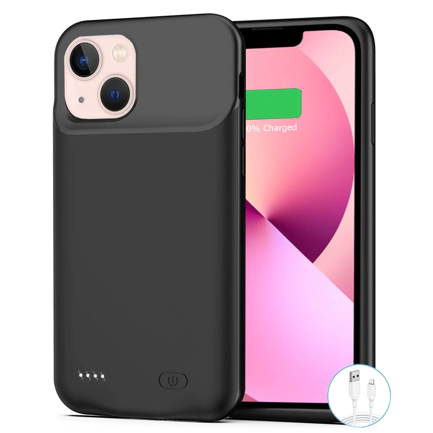 Battery Case for IP 13 Mini [6500mAh] Slim Rechargeable Smart Extended Charging Case Compatible with IP 13 Mini (5.4 inch) Backup Power Battery Pack Charger Case-Black